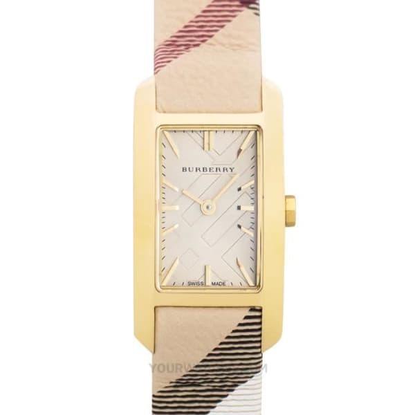 Damklocka - Burberry - BU9509 - Kvarts - Läder - Guld - 26 mm