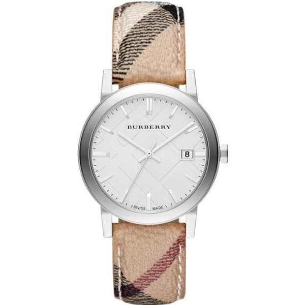 Klocka - BURBERRY - CITY BU9025 - Klassisk - Beige - Läder - Kvarts