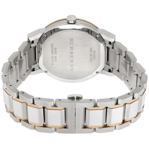 Tvåfärgad armbandsklocka för dam med rutigt tryck - H1CES - Grå