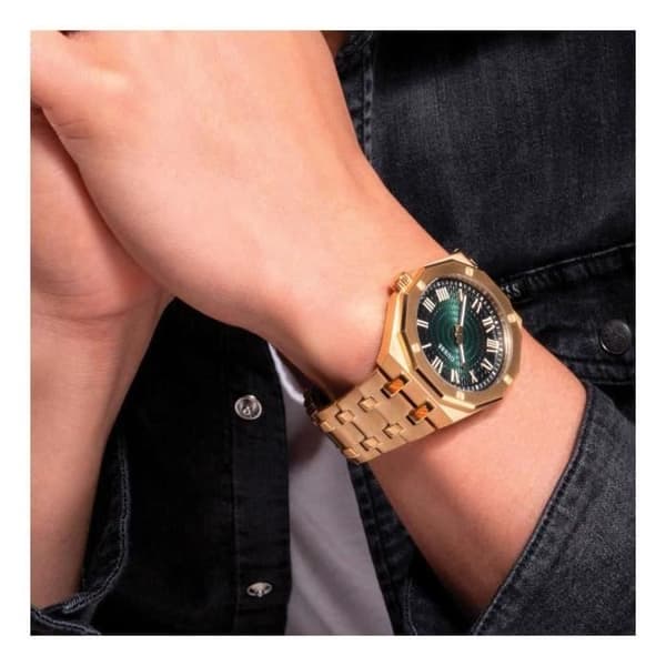 Klocka - Guess - GW0575G2 Asset - Guldplätterad rostfritt stål - Vattentålighet 5 ATM - Chic stil