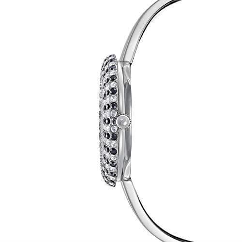 Klocka - SWAROVSKI - Kristall Ros - Svart - Armband i metall - Rostfritt stål