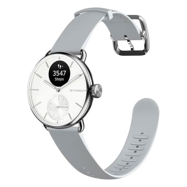 Connected Watch 38mm Health Monitoring Vattentät autonomi 30 dagar ScanWatch 2 Withings White