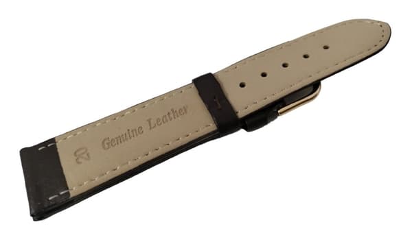 Äkta Läder Klockarmband i 20mm . Mörkbrun