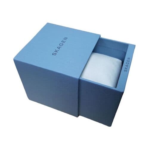 Skagen SKW6417 Men’s Chronograph Multifunction Black Leather Blue Dial Watch