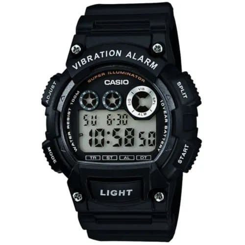 Casio Mens Collection Dual Time Black Resin Strap Watch W-735H-1AVEF