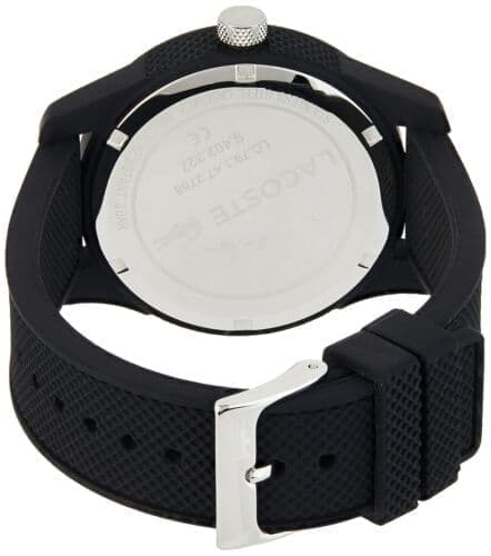 Lacoste 2010766 12.12 Collection Black Rubber Strap Quartz Sport Watch