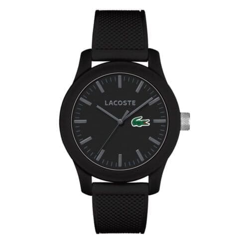 Lacoste 2010766 12.12 Collection Black Rubber Strap Quartz Sport Watch