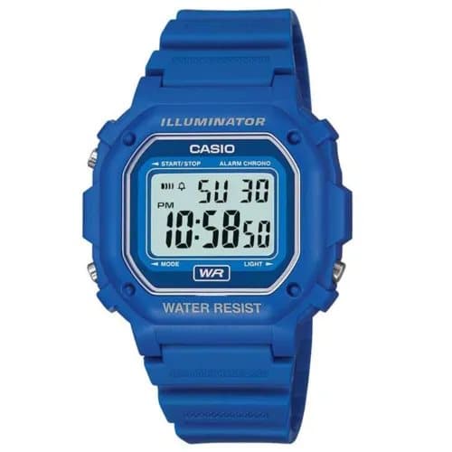 Casio Collection Blue Alarm Chrono Watch F-108WH-2AEF