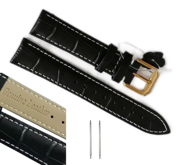 Äkta Läder Vattentätt Klockarmband i 16mm m 2 sprintar . Brun