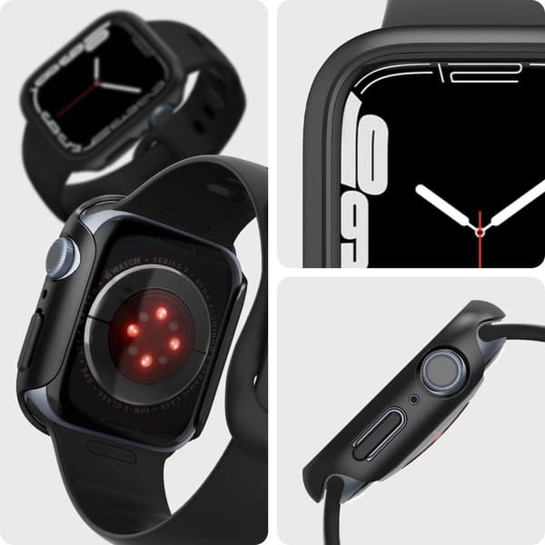 Spigen Thin Fit - Etui til Apple Watch 8 / Watch 7 45 mm (sort)