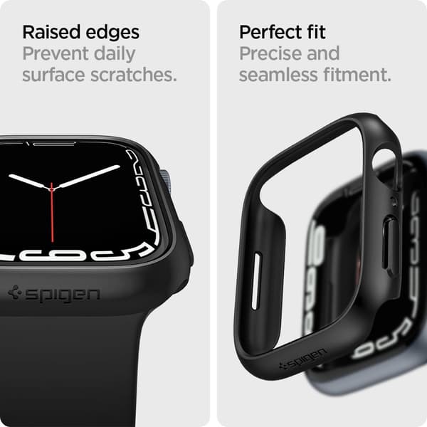 Spigen Thin Fit - Etui til Apple Watch 8 / Watch 7 45 mm (sort)