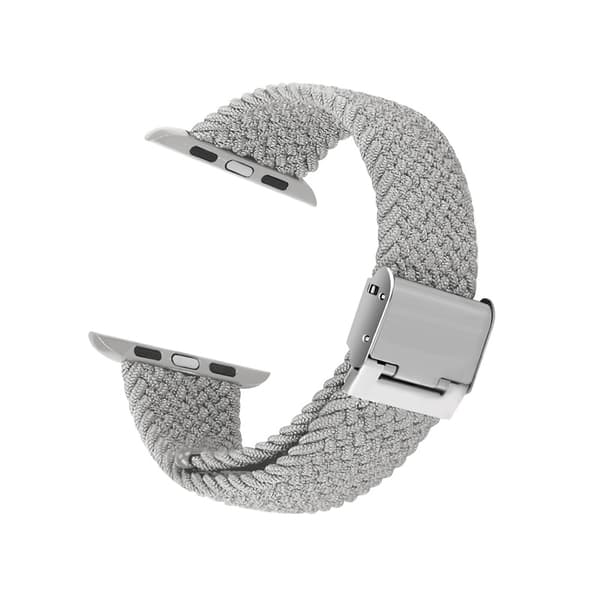 Crong Wave Band - flätat Apple Watch-rem 42/44/45/49 mm (ljusgrå)