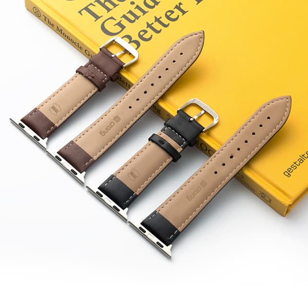 Crong Noble Band - Naturligt läderrem för Apple Watch 38/40/41 mm (Espresso)