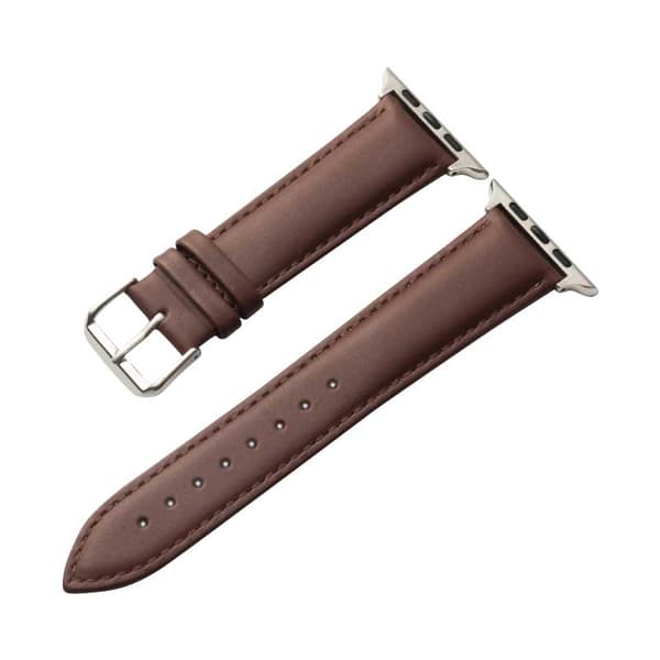 Crong Noble Band - Naturlig læderrem til Apple Watch 42/44/45/49 mm (Espresso)
