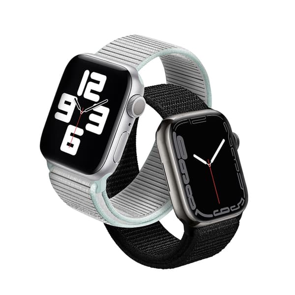 Crong Nylon – urheiluranneke Apple Watchiin 38/40/41 mm (pastelliharmaa)