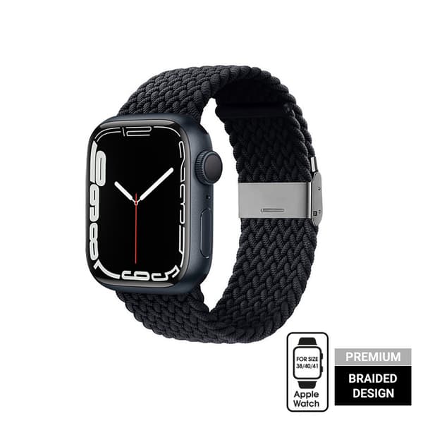 Crong Wave Band – flettet Apple Watch-rem 38/40/41 mm (grafit)