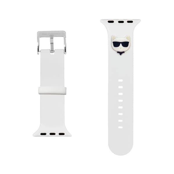 Karl Lagerfeld Silikon Choupette Head – Apple Watch-rem 38/40/41 mm (vit)