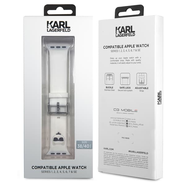 Karl Lagerfeld Silikon Choupette Head – Apple Watch-rem 38/40/41 mm (vit)