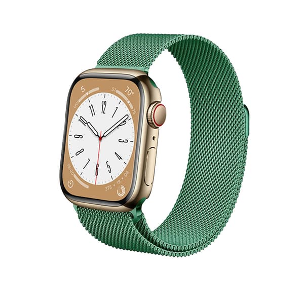 Crong Milano Steel – Rustfri stålrem til Apple Watch 42/44/45/49 mm (grøn)