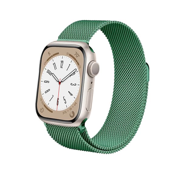 Crong Milano Steel – Rustfri stålrem til Apple Watch 42/44/45/49 mm (grøn)