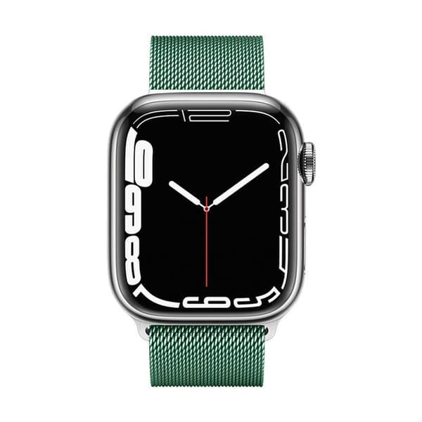 Crong Milano Steel – Rustfri stålrem til Apple Watch 42/44/45/49 mm (grøn)