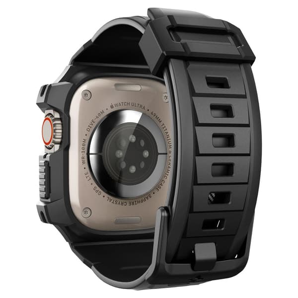 Spigen Rugged Armor Pro – Rem med etui til Apple Watch Ultra 49 mm (sort)