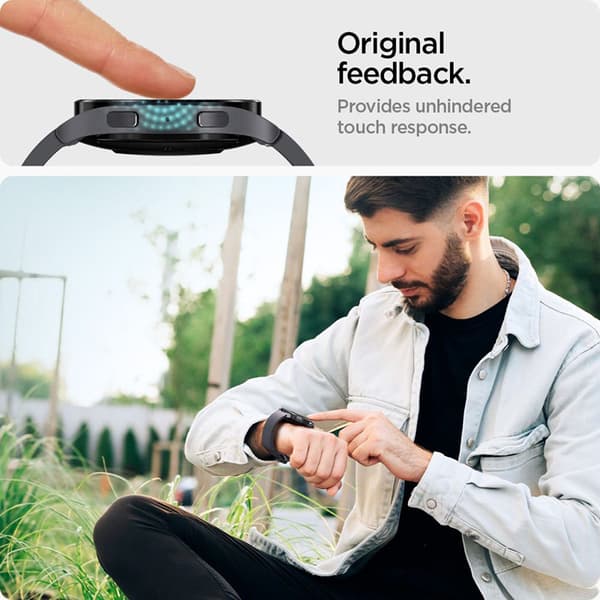 Spigen GLAS.TR EZ FIT 2-Pack - Hærdet glas til Samsung Galaxy Watch 6 44 mm (2 stk)