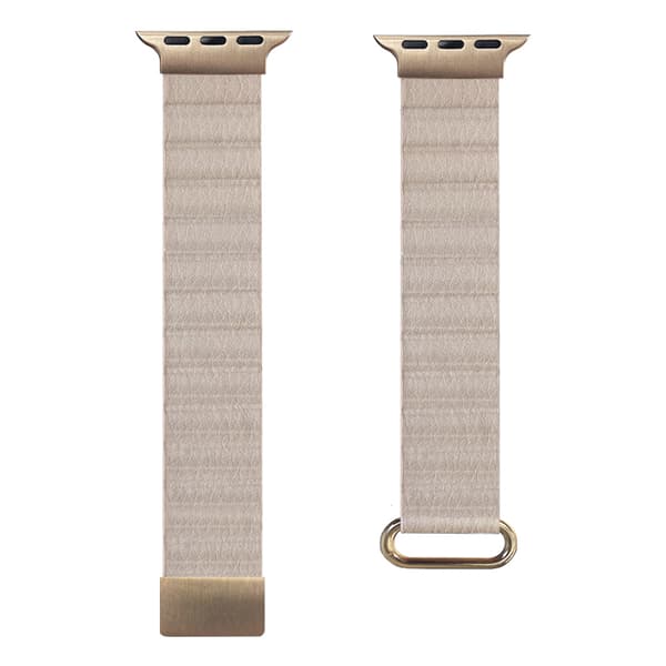 Crong Eclipse - Apple Watch læder magnetrem 38/40/41 mm (beige)