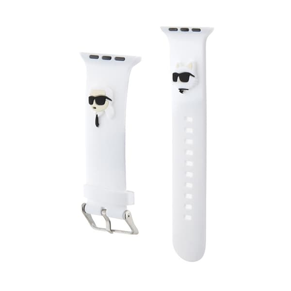 Karl Lagerfeld 3D gummi Karl & Choupette Heads NFT - Apple Watch Strap 42/44/45/49 mm (hvid)