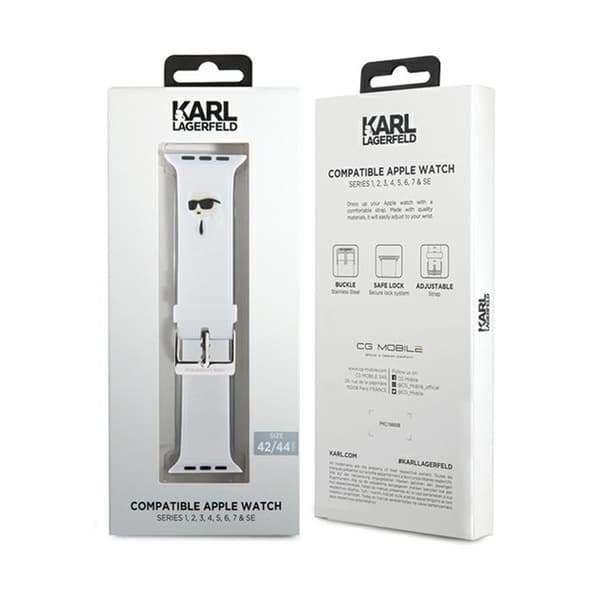 Karl Lagerfeld 3D gummi Karl Head NFT - Apple Watch Strap 42/44/45/49 mm (vit)