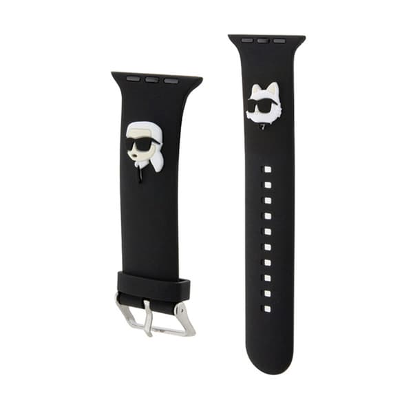 Karl Lagerfeld 3D gummi Karl & Choupette Heads NFT - Apple Watch Strap 38/40/41 mm (svart)