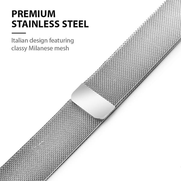 Crong Milano Steel - Rustfri stålrem til Apple Watch 38/40/41 mm (sølv)