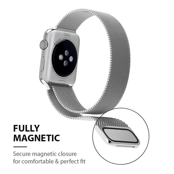 Crong Milano Steel - Rustfri stålrem til Apple Watch 38/40/41 mm (sølv)