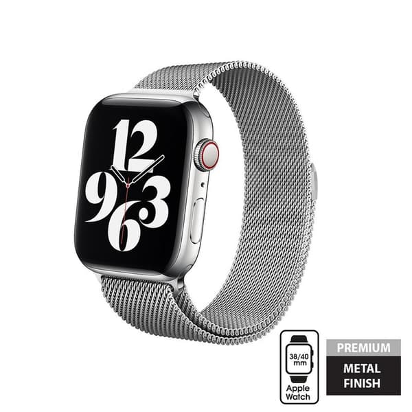Crong Milano Steel - Armband i rostfritt stål för Apple Watch 38/40/41 mm (silver)