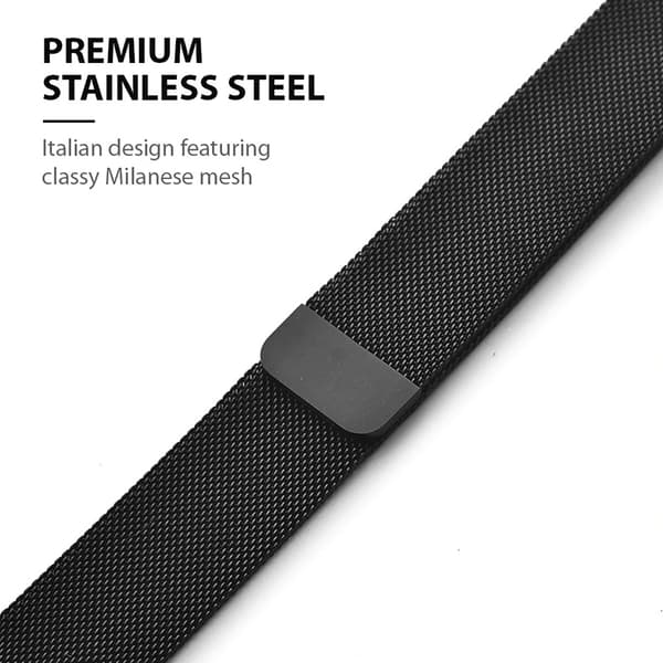 Crong Milano Steel - Rustfri stålrem til Apple Watch 42/44/45/49 mm (sort)