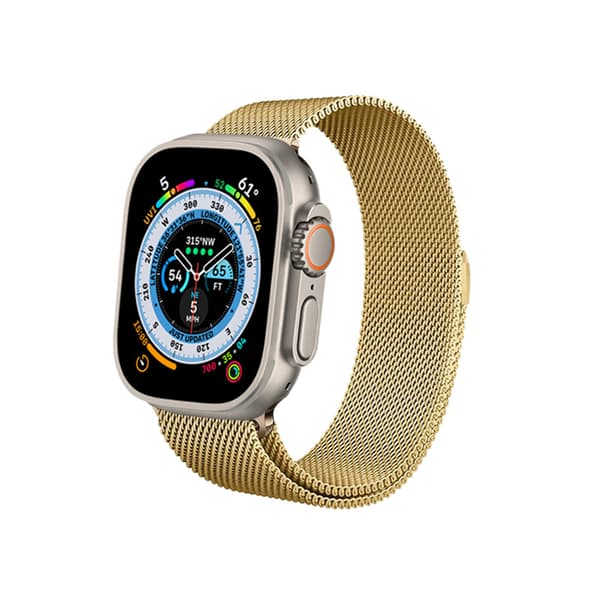 Crong Milano Steel - Ruostumattomasta teräksestä valmistettu ranneke Apple Watchille 38/40/41 mm (kulta)