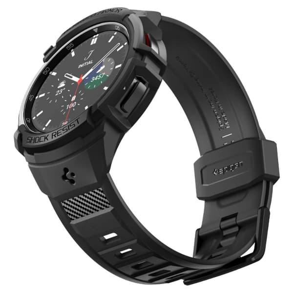 Spigen Rugged Armor Pro - Rem + fodral till Samsung Galaxy Watch 6 Classic 47 mm (svart)