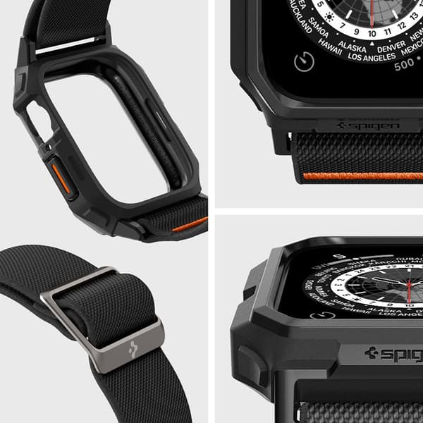 Spigen Lite Fit "Pro" - Fodral med rem för Apple Watch 4/5/6/7/8/9/SE 44/45 mm (mattsvart)