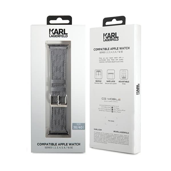 Karl Lagerfeld Saffiano Monogram - Apple Watch-rem 38/40/41 mm (silver)