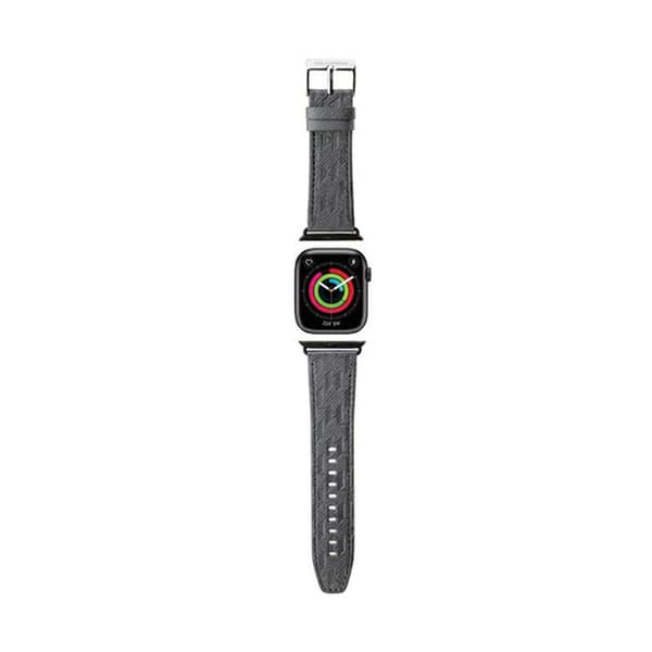 Karl Lagerfeld Saffiano Monogram - Apple Watch-rem 42/44/45/49 mm (sølv)