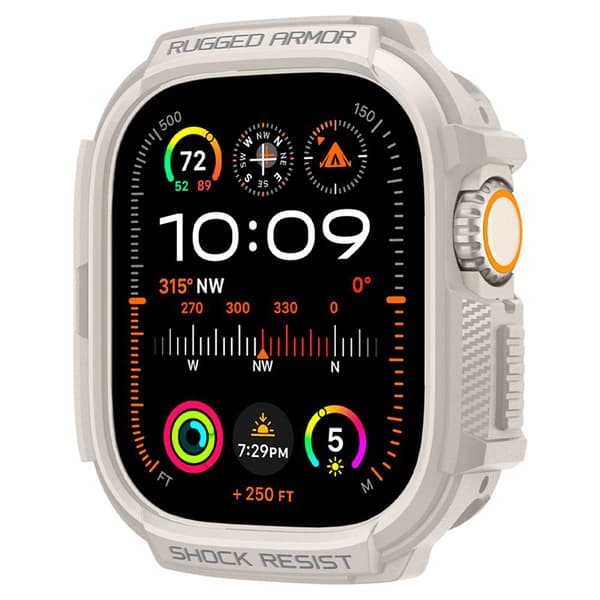 Spigen Rugged Armor - Fodral för Apple Watch Ultra 1/2 49 mm (Dune Beige)