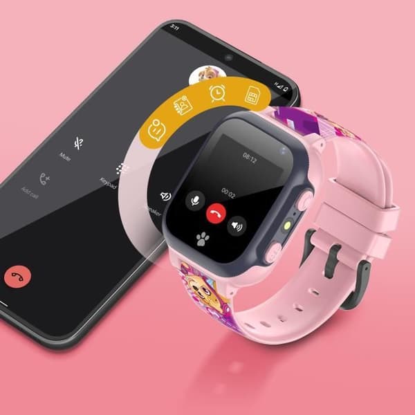 Barnansluten klocka med SIM-kort Paw Patrol Integrated Camera Forever Powder Pink