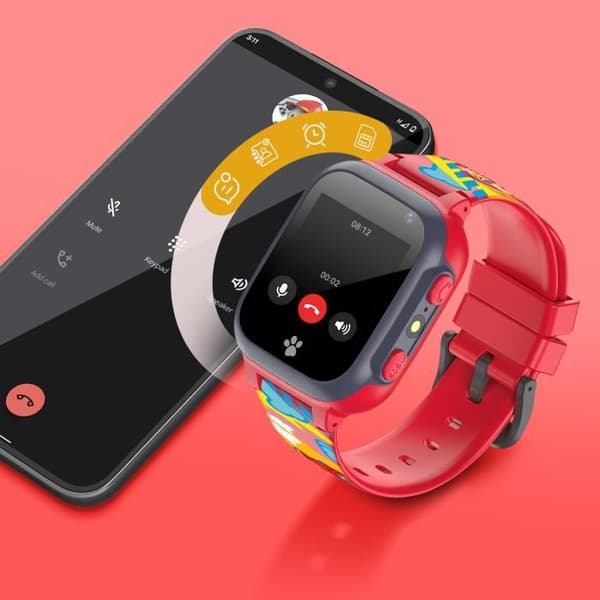 Barnansluten klocka med SIM-kort Paw Patrol Integrated Camera Forever Red