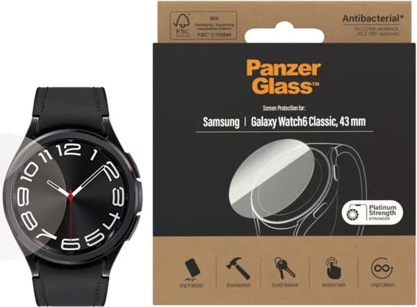 PanzerGlass skärmskydd till Samsung Galaxy Watch 6 Classic - 43 mm