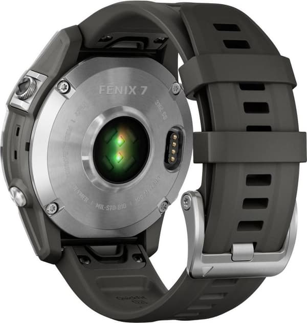 Garmin fenix 7 - 47 mm - sølv - sportsur med rem - silikone - grafit - håndledsstørrelse: 125-208 mm