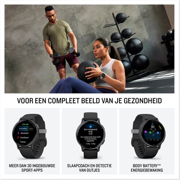 Garmin vivoactive 5 sort/skifergrå - <br />ÉN PLATFORM - UTALIGE MULIGHEDER<br />Uanset mob