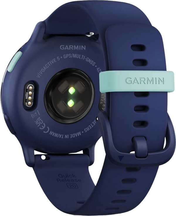 Garmin Vivoactive 5. Displaydiagonal: 3,05 cm (1,2"), displayteknik: AMOLED, grafik