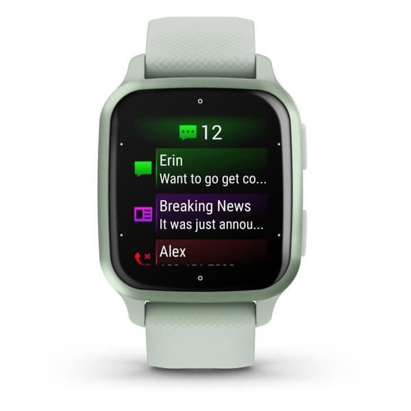 Connected klocka GARMIN Venu Sq 2 Metallic Mint med vattengrönt band