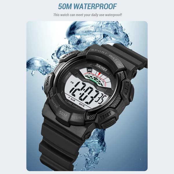 SKMEI 50m vattentät armbandsur klocka - Svart+guld