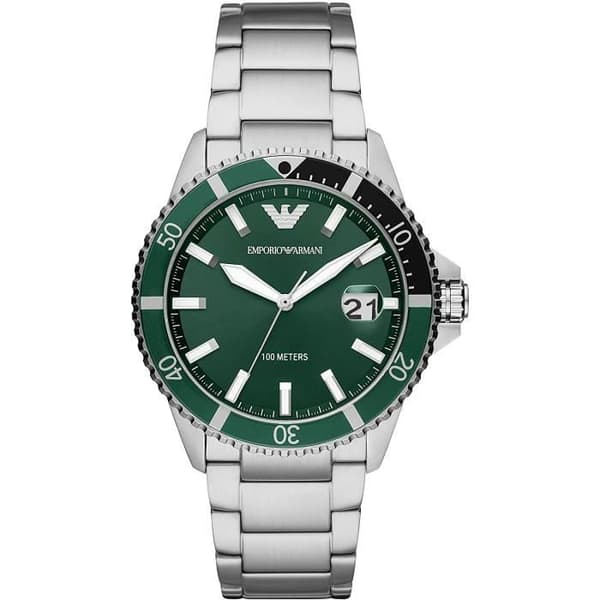 Klocka - Emporio Armani - AR11338 - Boett 42 mm - Vattentäthet 100 m - Grön urtavla